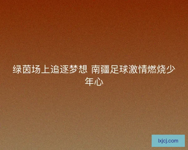 绿茵场上追逐梦想 南疆足球激情燃烧少年心 绿茵场上追逐梦想 南疆足球激情燃烧少年心