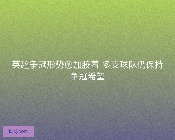 英超争冠形势愈加胶着 多支球队仍保持争冠希望