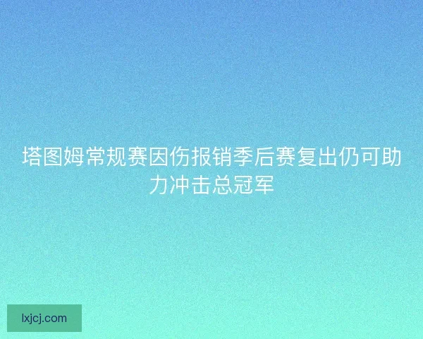 塔图姆常规赛因伤报销季后赛复出仍可助力冲击总冠军